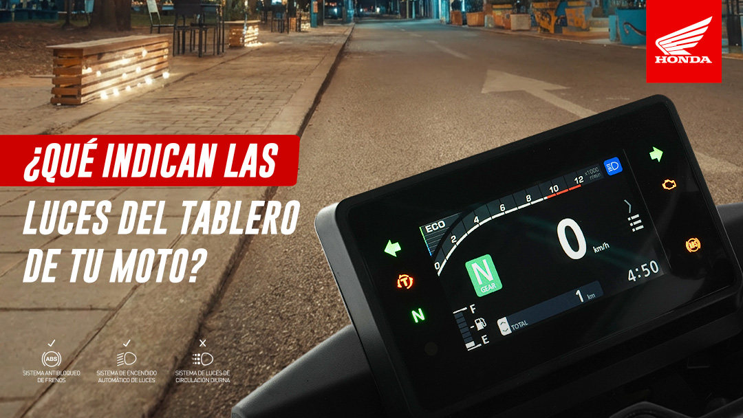 luces del tablero de una moto  